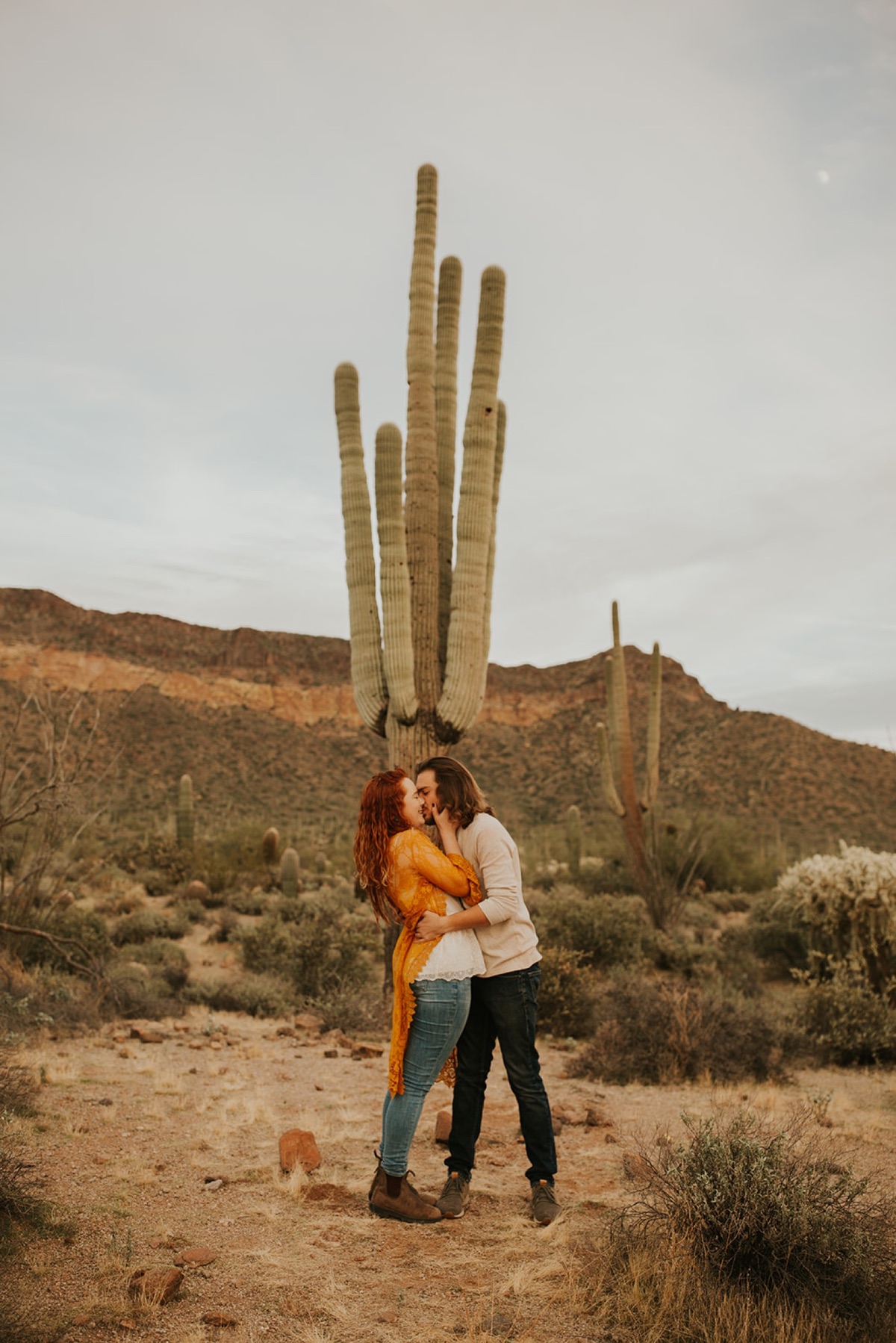 Fun playful couple photos in the Arizona desert